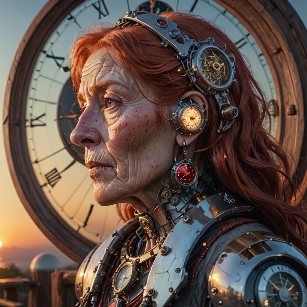 Sympathetic Cyborg with Glowing Earring