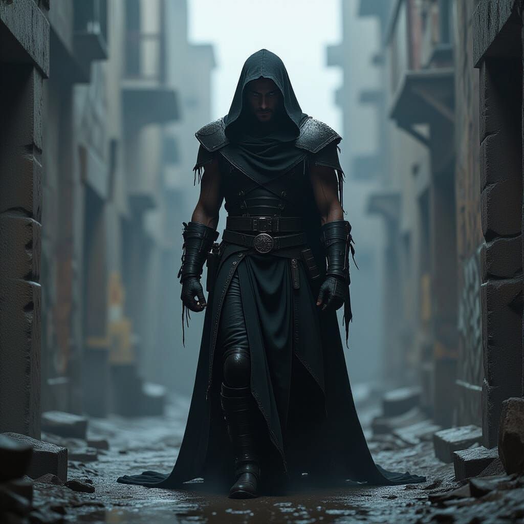 Shadowy Figure in Dramatic Cinematic Style