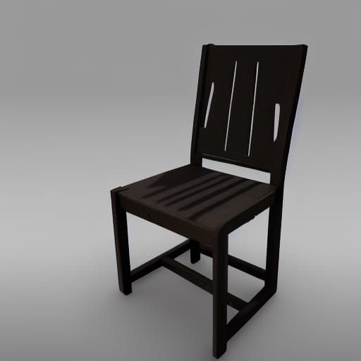 3D Rendered Chair with Shading and Depth