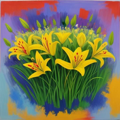 Abstract Lilies in Complementary Colors