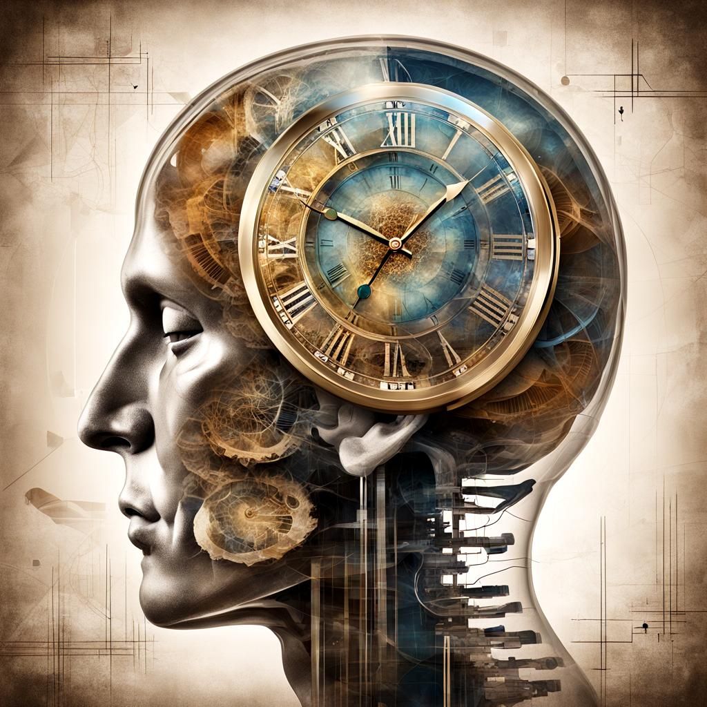 An abstract art inside the translucent human brain with fine inner lining details forming an abstract atture on illusion...