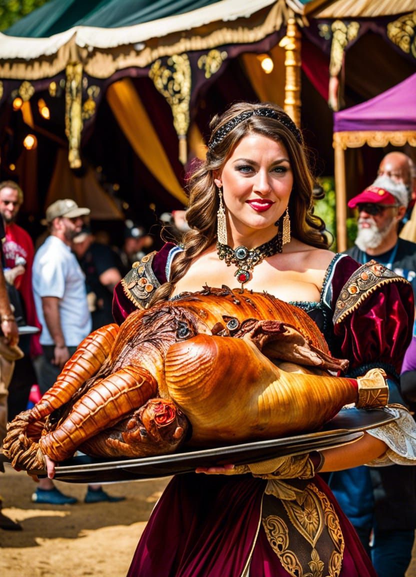 Princess Enjoying Turkey Leg at RenFest