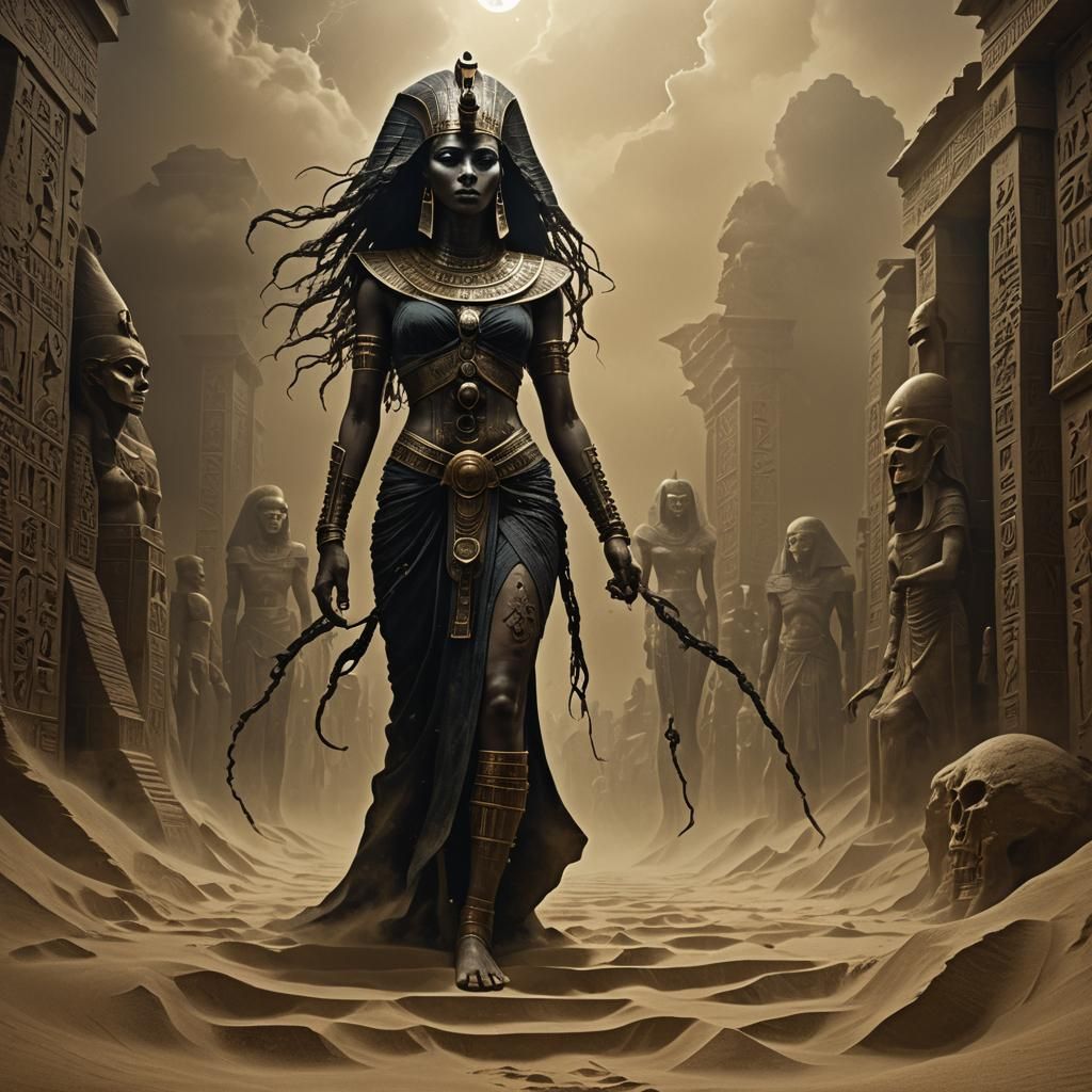 Undead Goddess Anck-su-namun in Sandy Shadow Storm