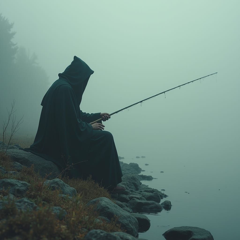 Death Goes Fishing: A Surreal Scene