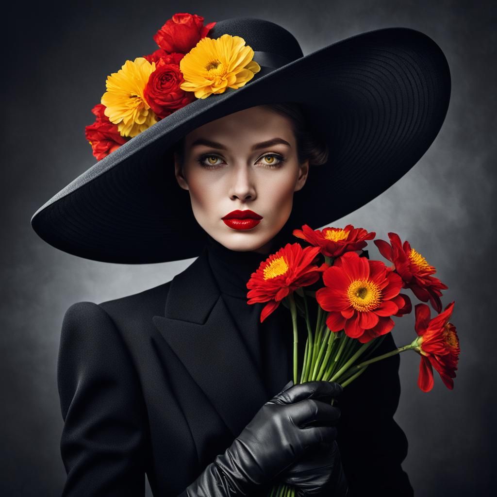 Elegant Woman in Hat: A Classic Fashion Illustration