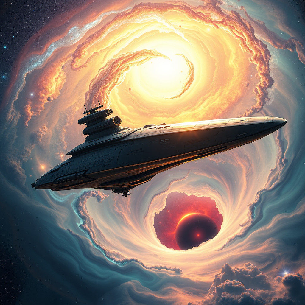 Starship on Singularity's Brink: Cosmic Grandeur