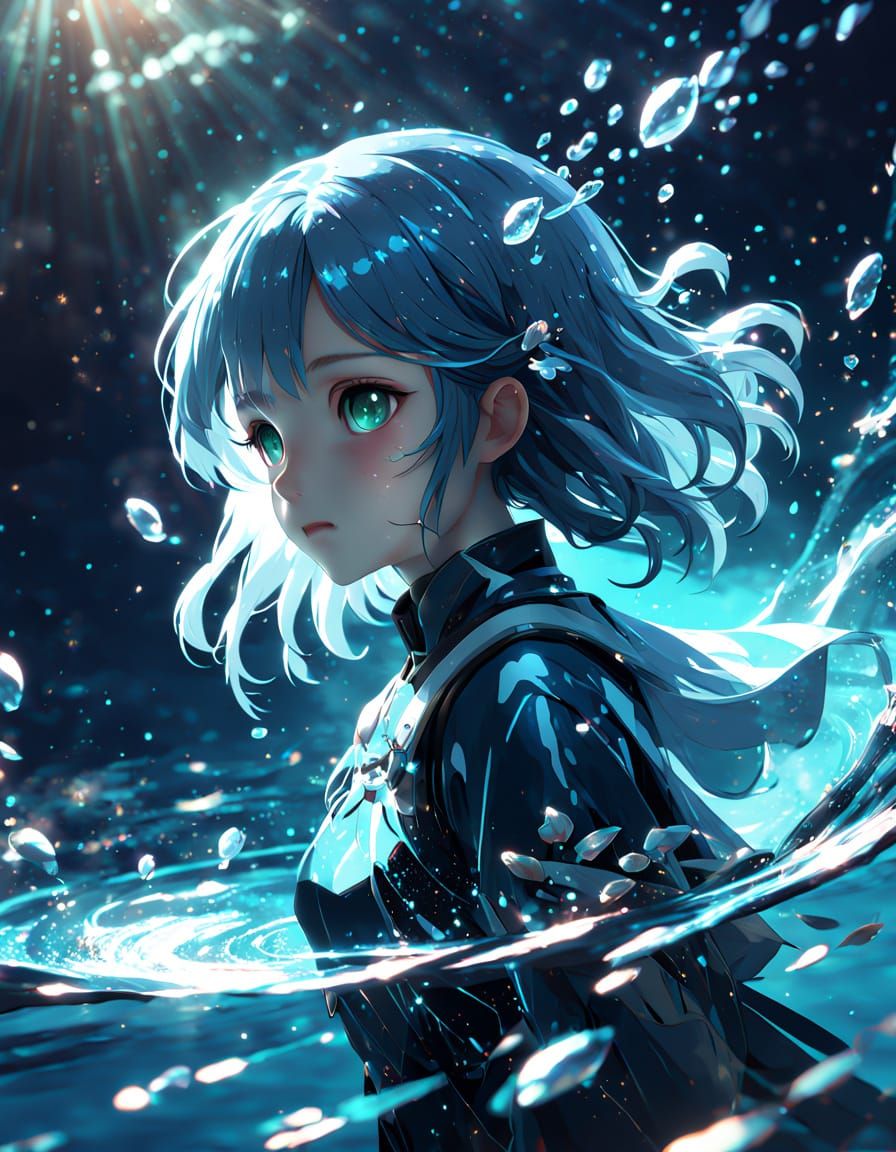 Glowing Pisces Maiden in a Cosmic Galaxy