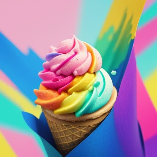 Hyperrealistic Ice Cream Concept Art in Splash Art Style