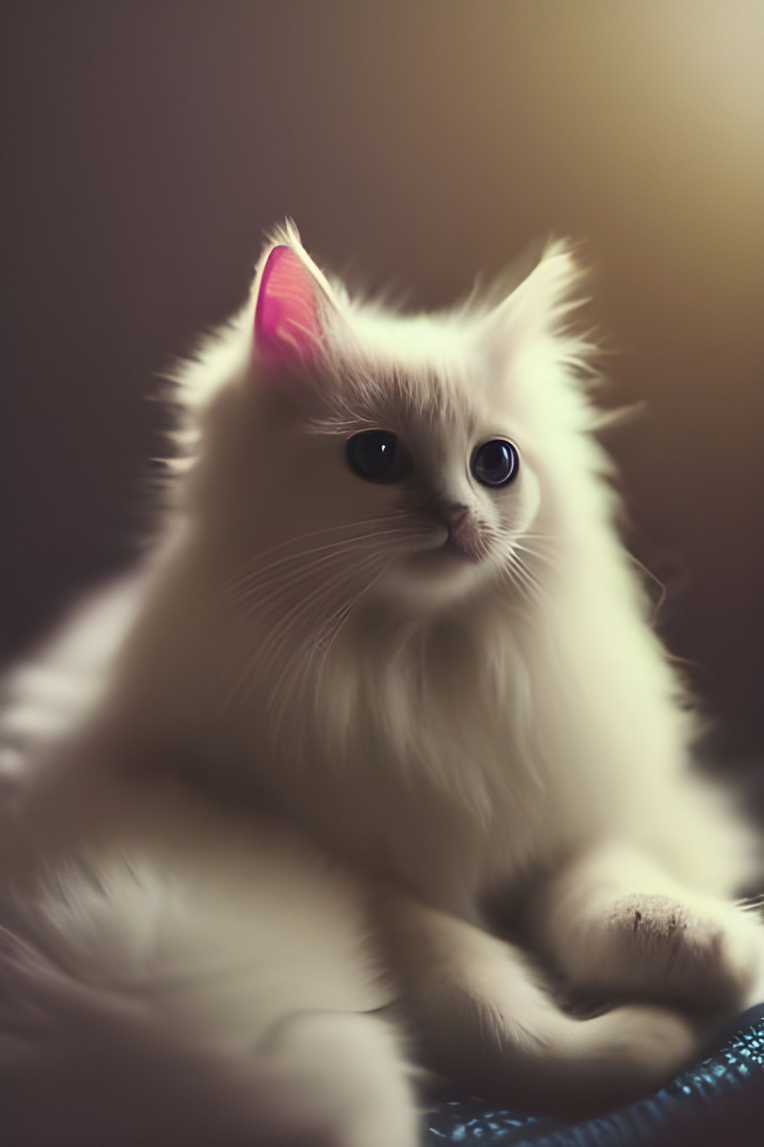 Adorable Divine Kitten on a Cloud Throne