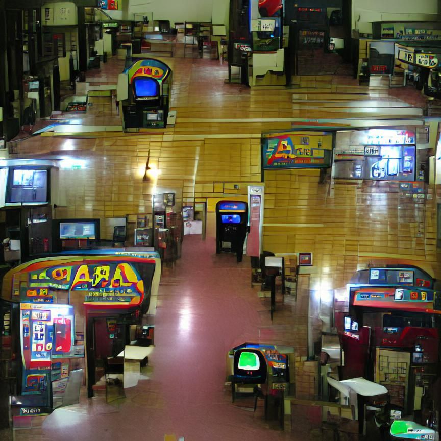 Vibrant Retro Arcade Gaming Hall