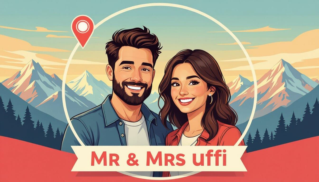 Couple's Travel Channel Logo in Cartoon Style