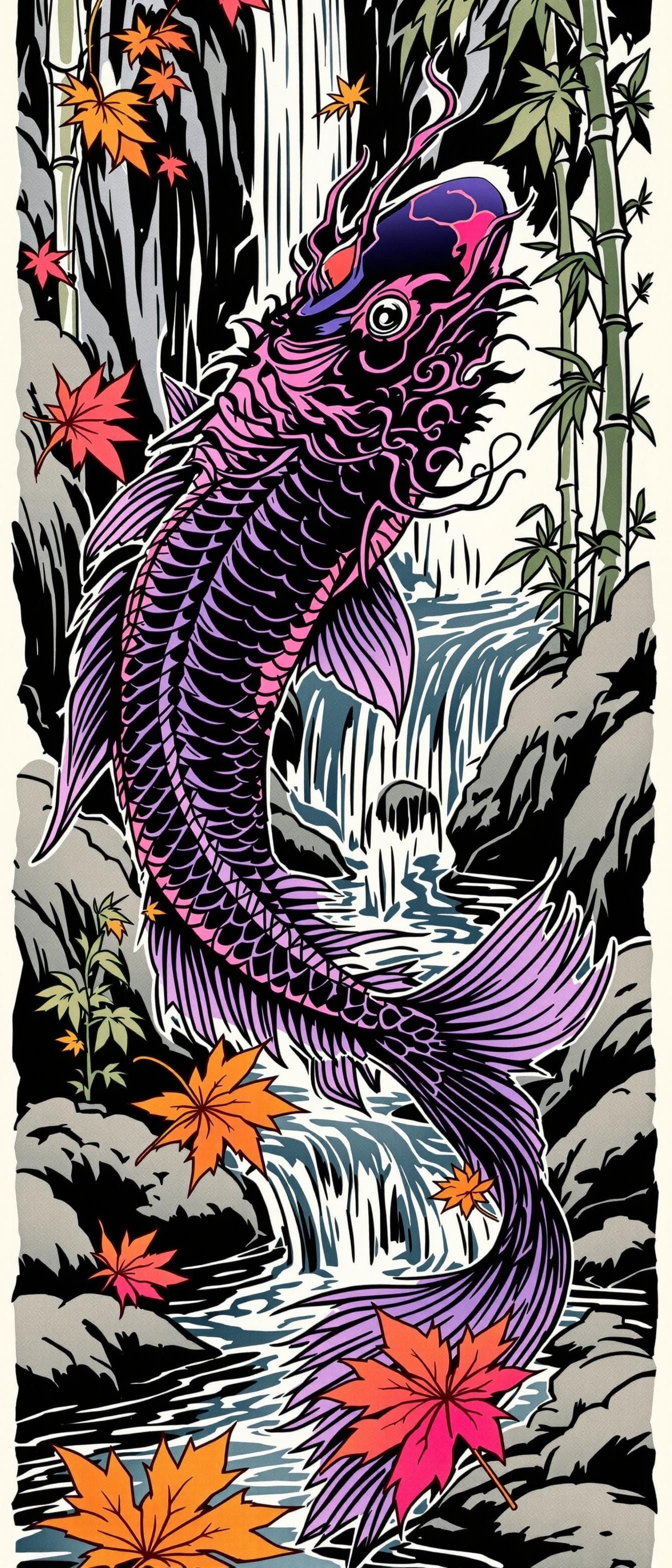 Koi Fish Tattoo Design Transforming into Dragon