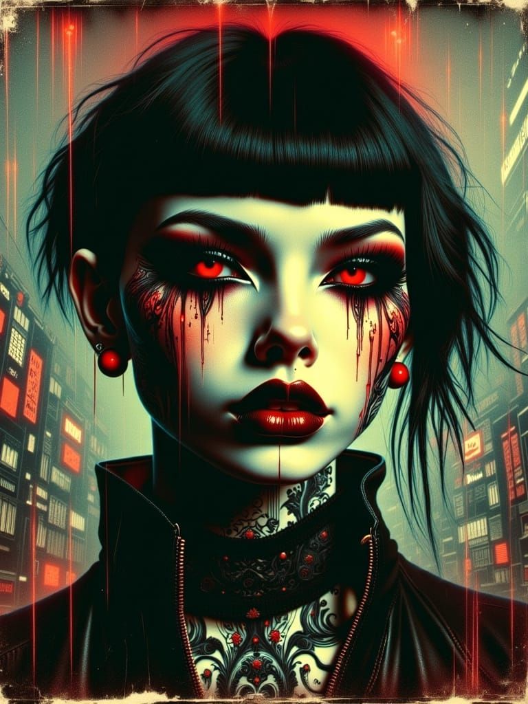 Despaircore Gothic Portrait of a Young Woman