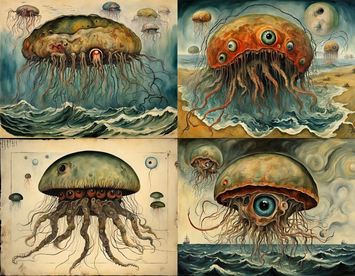 Surreal Oceanic Nightmare in Distorted Russian Style