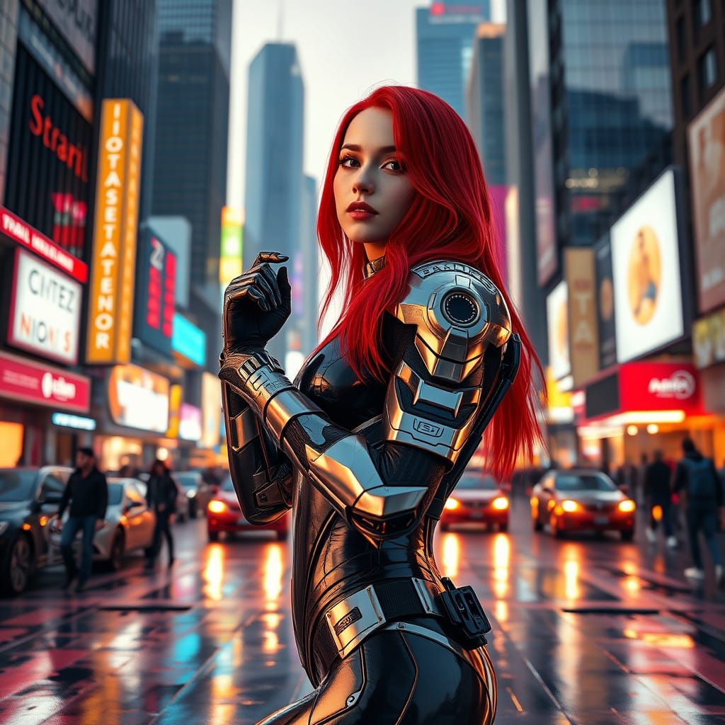Cyberpunk Goddess in Neon Metropolis