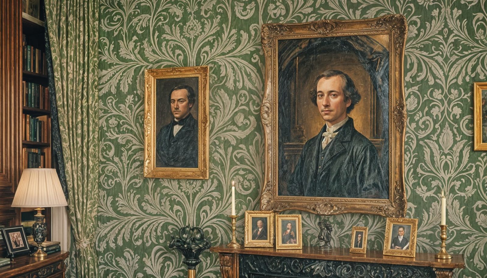 Elegant New Orleans Library with Fireplace, Professional Pho...