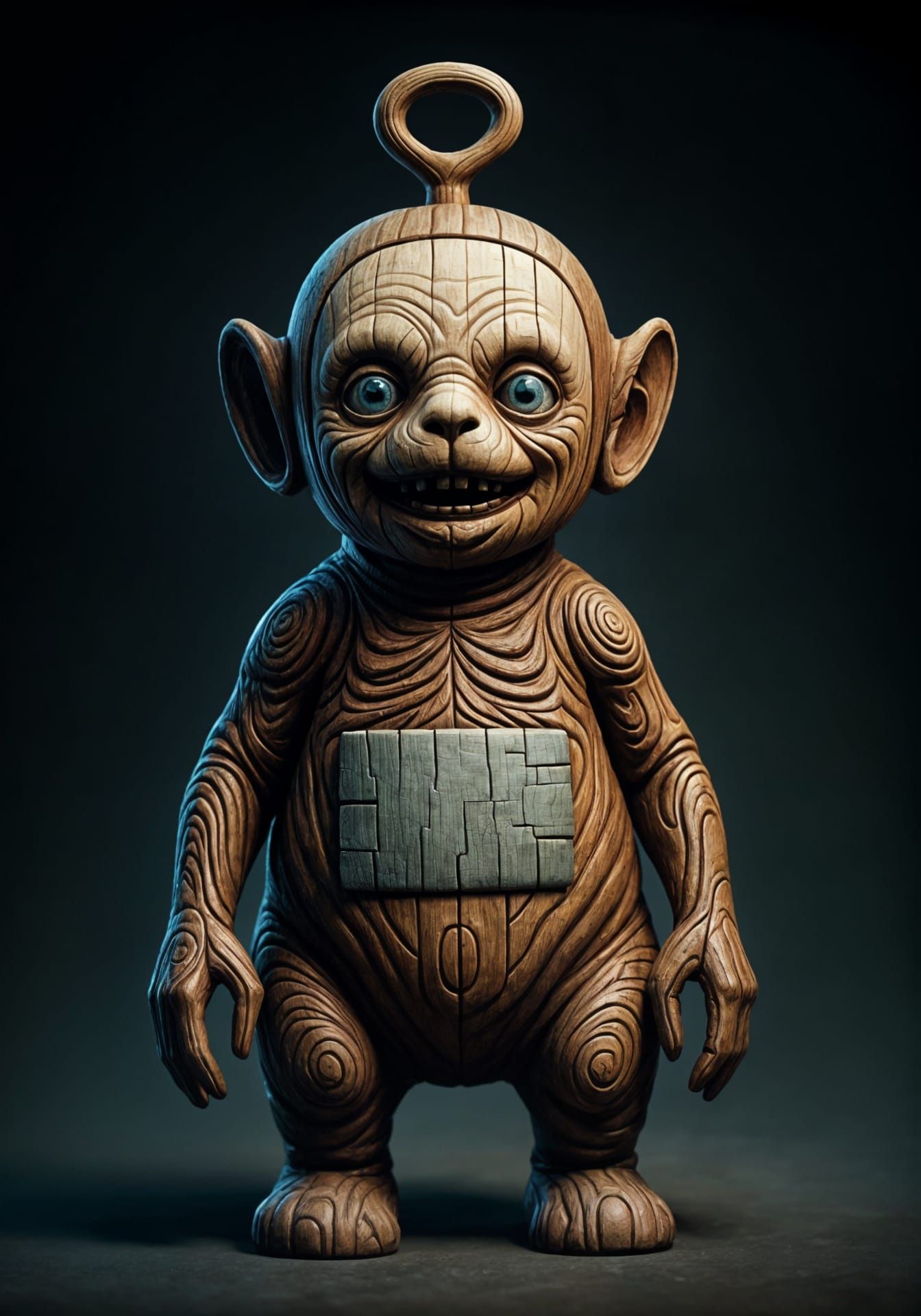 Wooden Teletubby Trinket