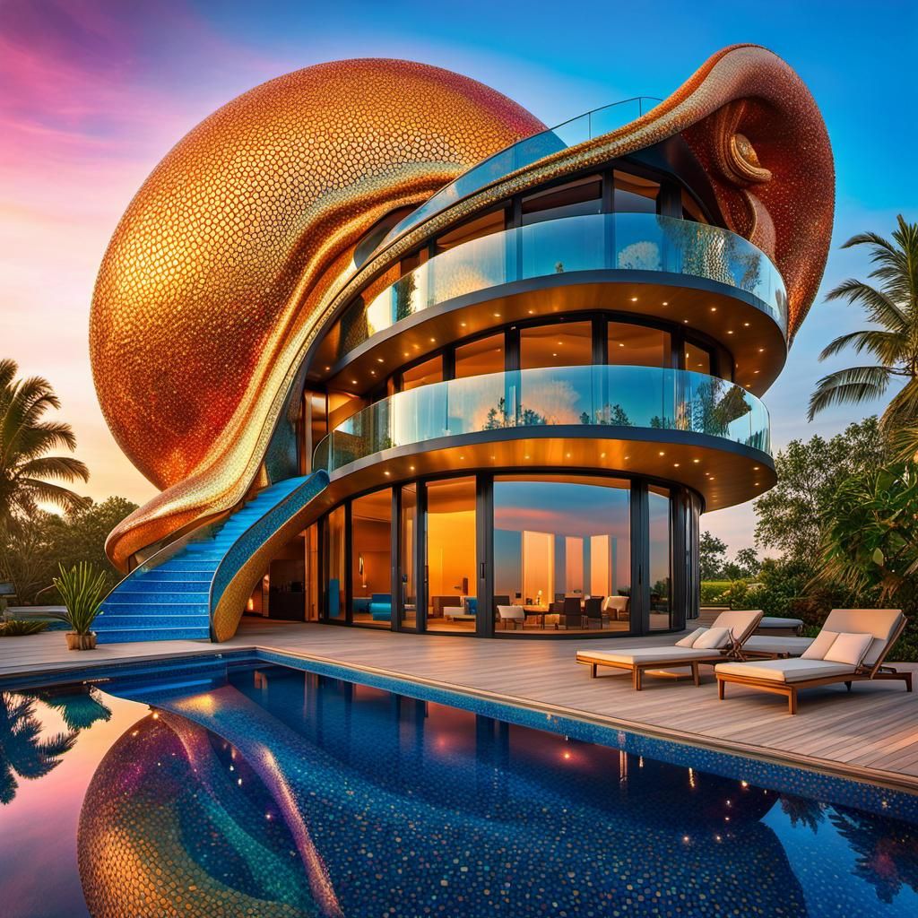 Futuristic Crystal Sea Snail House in India