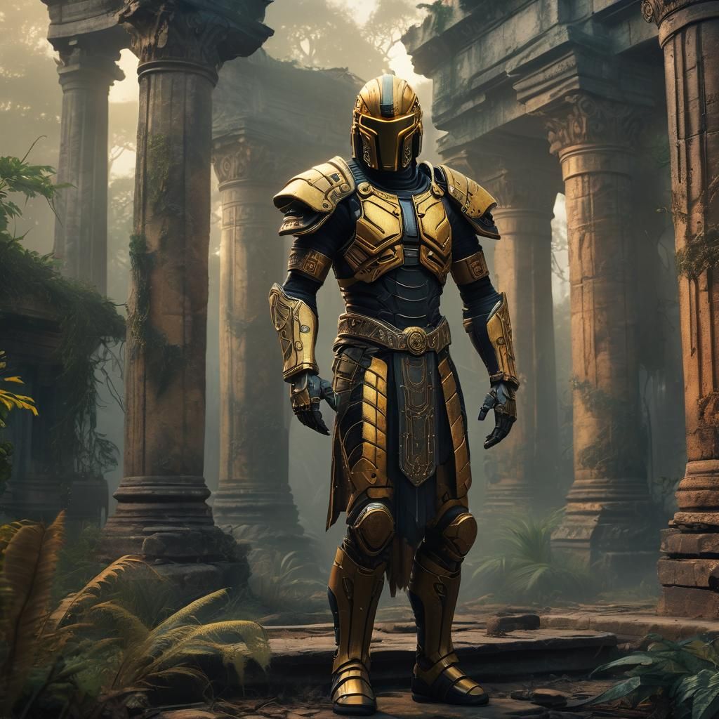 Cyrax in Mystical Ruins: Fantasy Concept Art