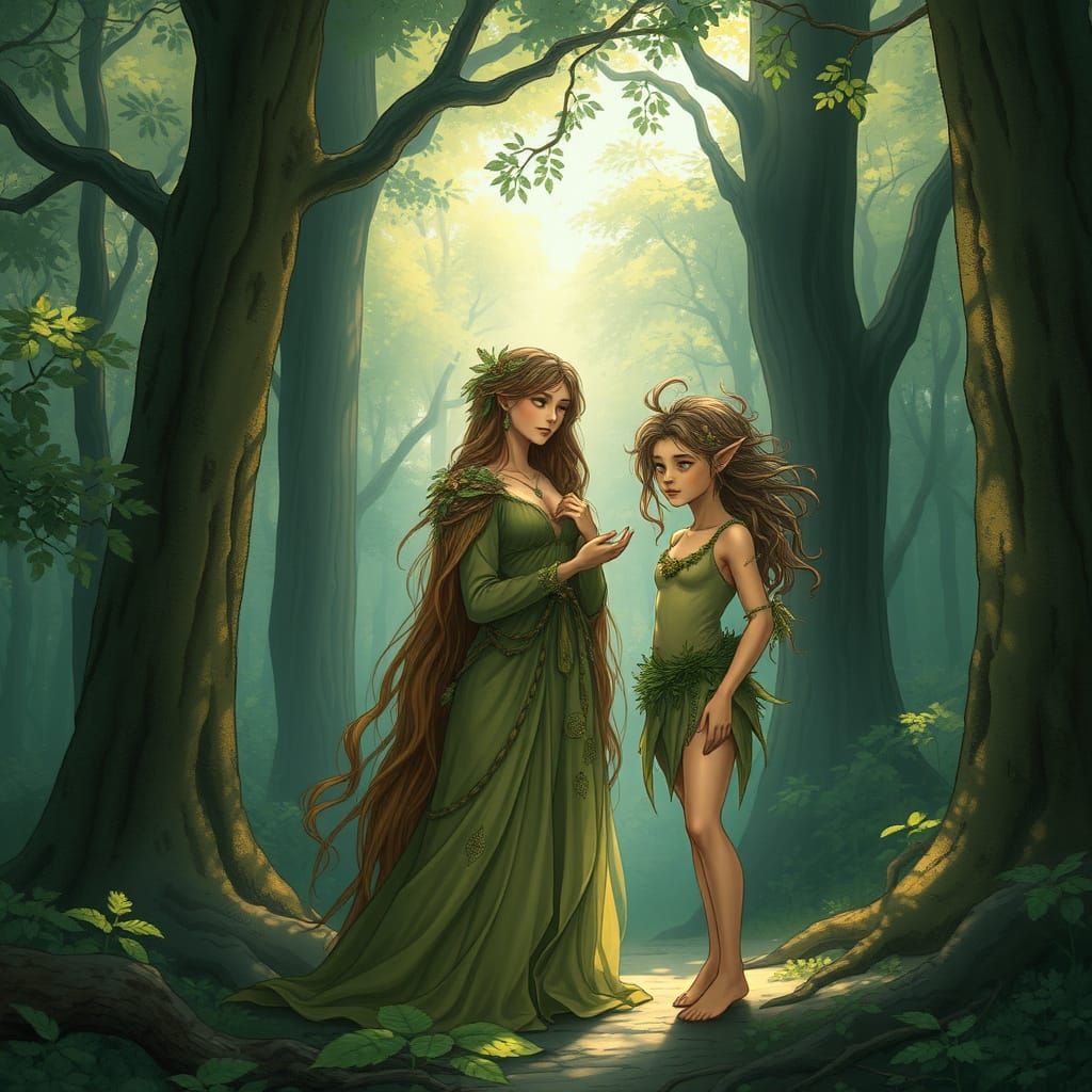 Gentle Earth Goddess Guides Luminous Dryad