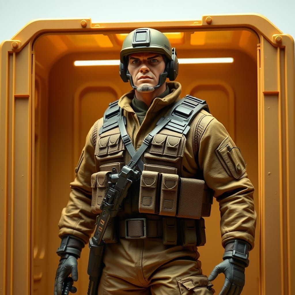 Heroic GI Joe General in Nostalgic Plastic Toy Box