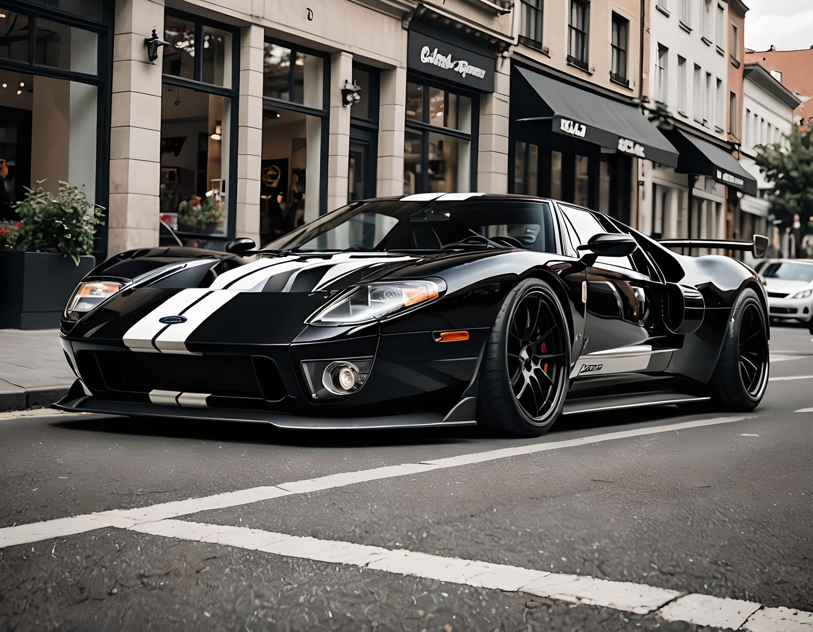 Widebody Ford GT with Racing Stripes