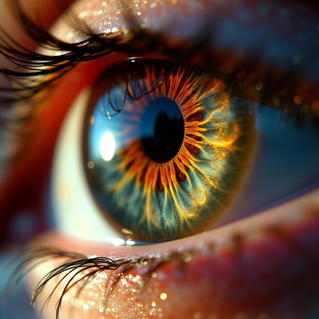 Detailed Iris Close-Up in Ethereal Digital Art