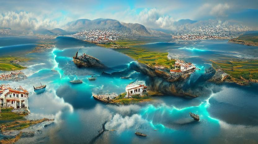 Mythical Greek Island of Circe: Digital Art