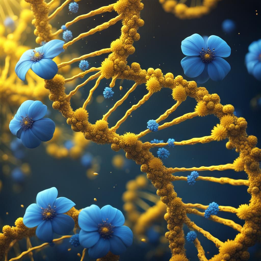 Floral DNA Strand: Detailed Matte Painting