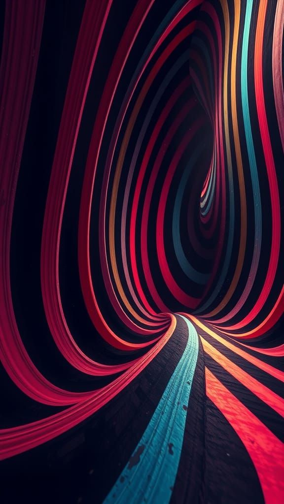 Surreal Striped Universe in 20's Style Old Photograph