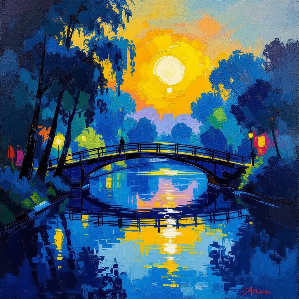 Vibrant Blue and Yellow Hues in an Avant-Garde Style