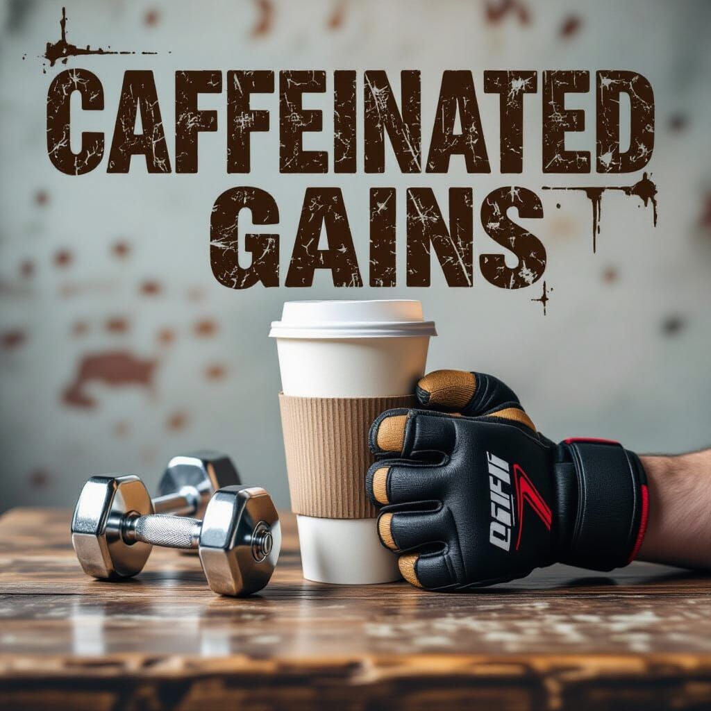 Caffeinated Gains: Coffee Cup with Dumbbells