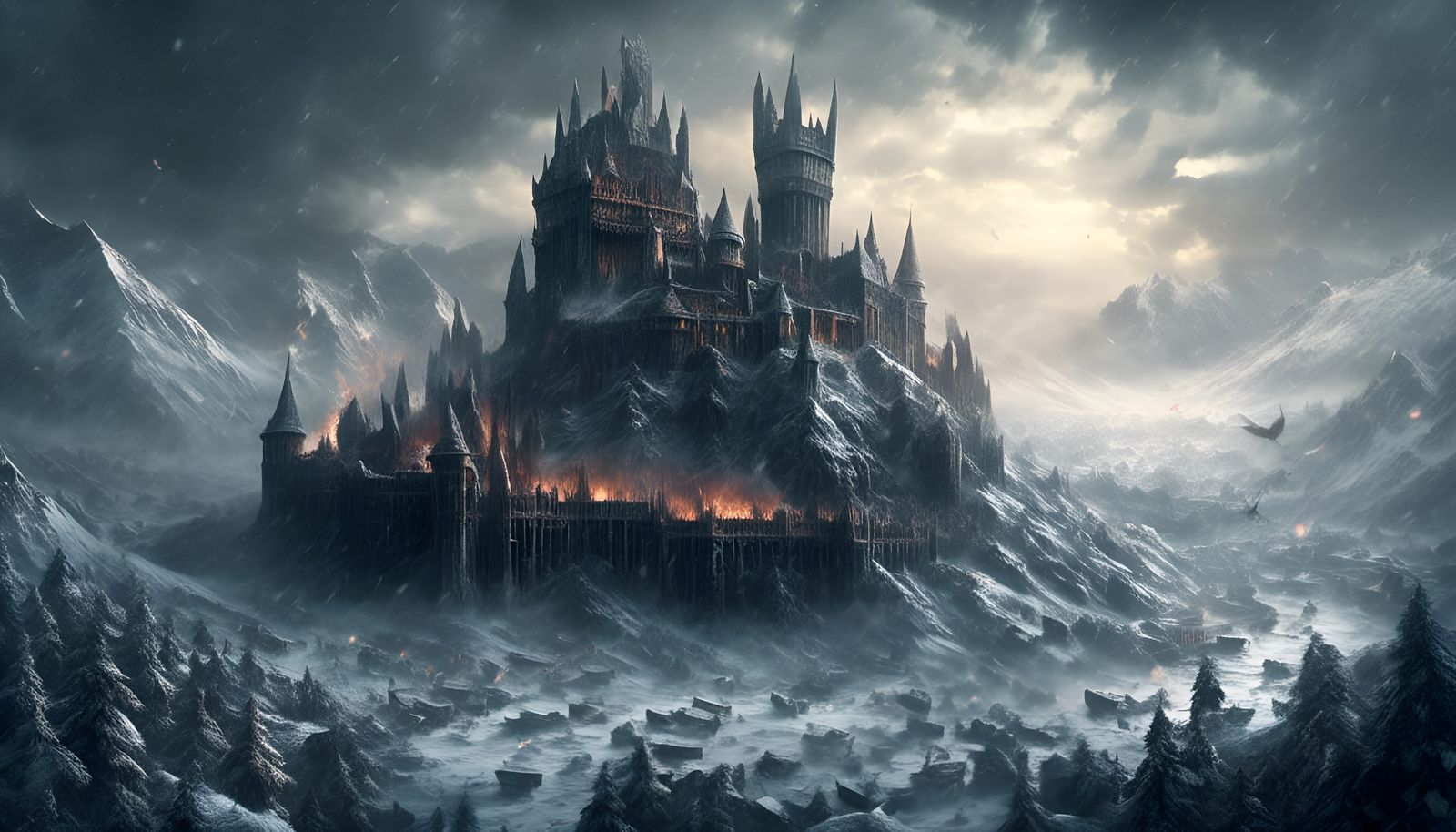 Destroyed Hogwarts in The Long Night