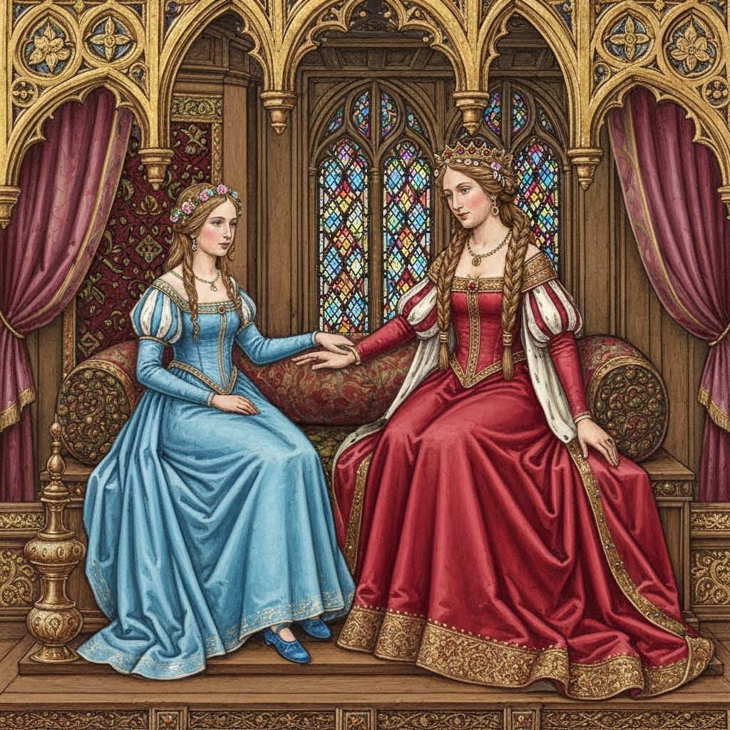 Medieval Royal Family Portrait in Miniature Style