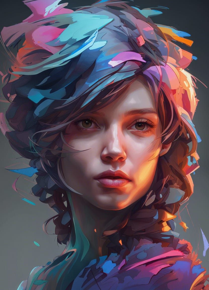 Glitch Portrait in Artstation Style