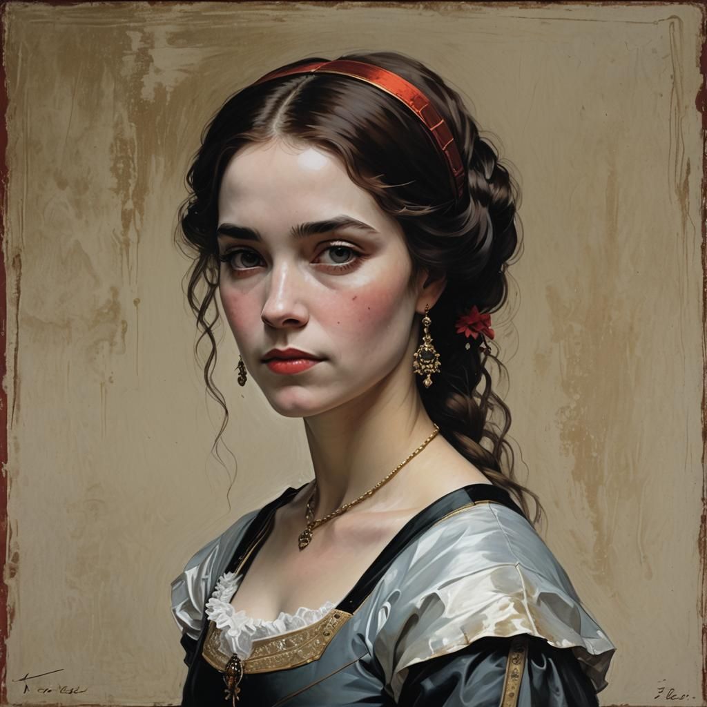 Lady Capulet in Bob Ross Painting Style