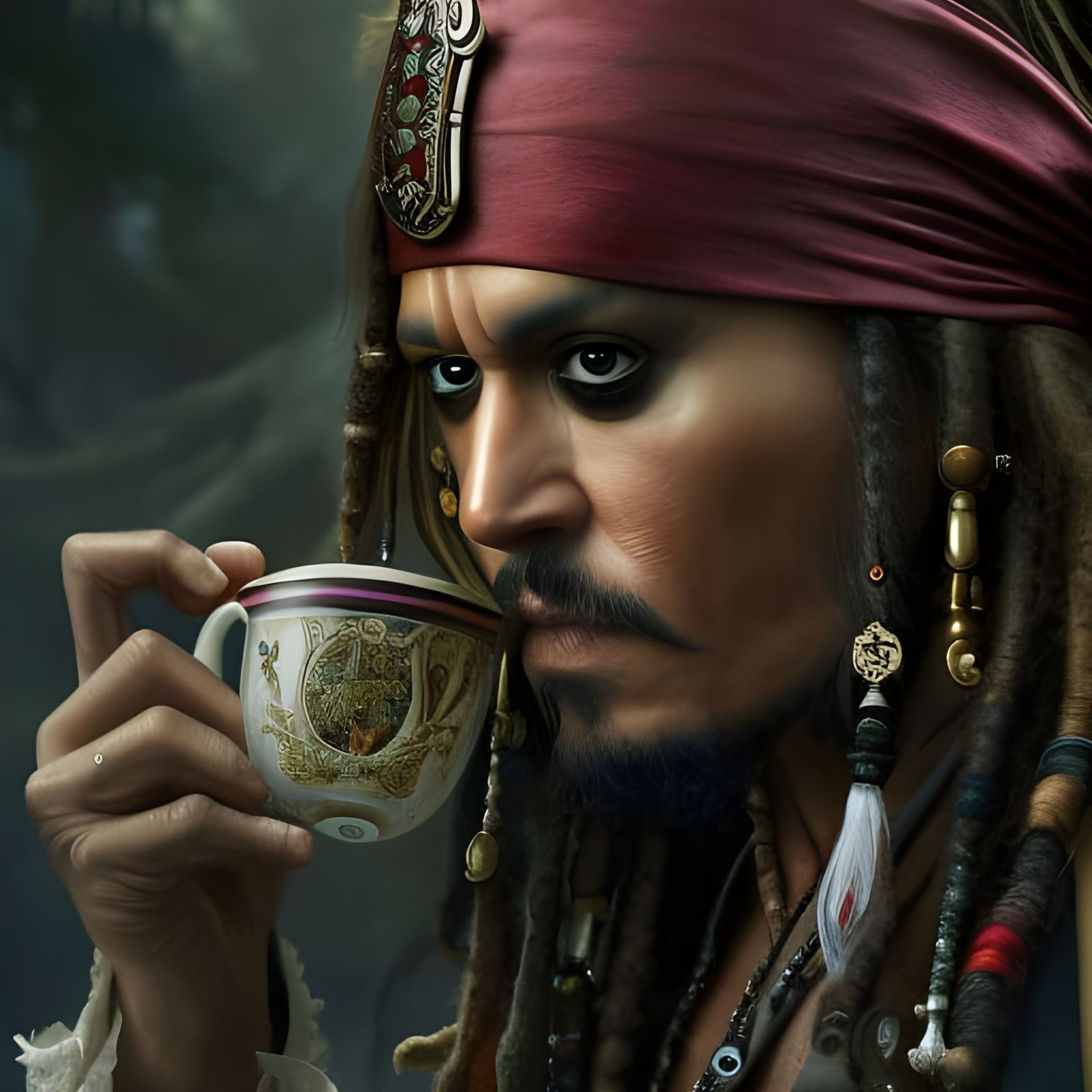 Captain Jack Prefers Rum In His Teacups, Not Cute Animals