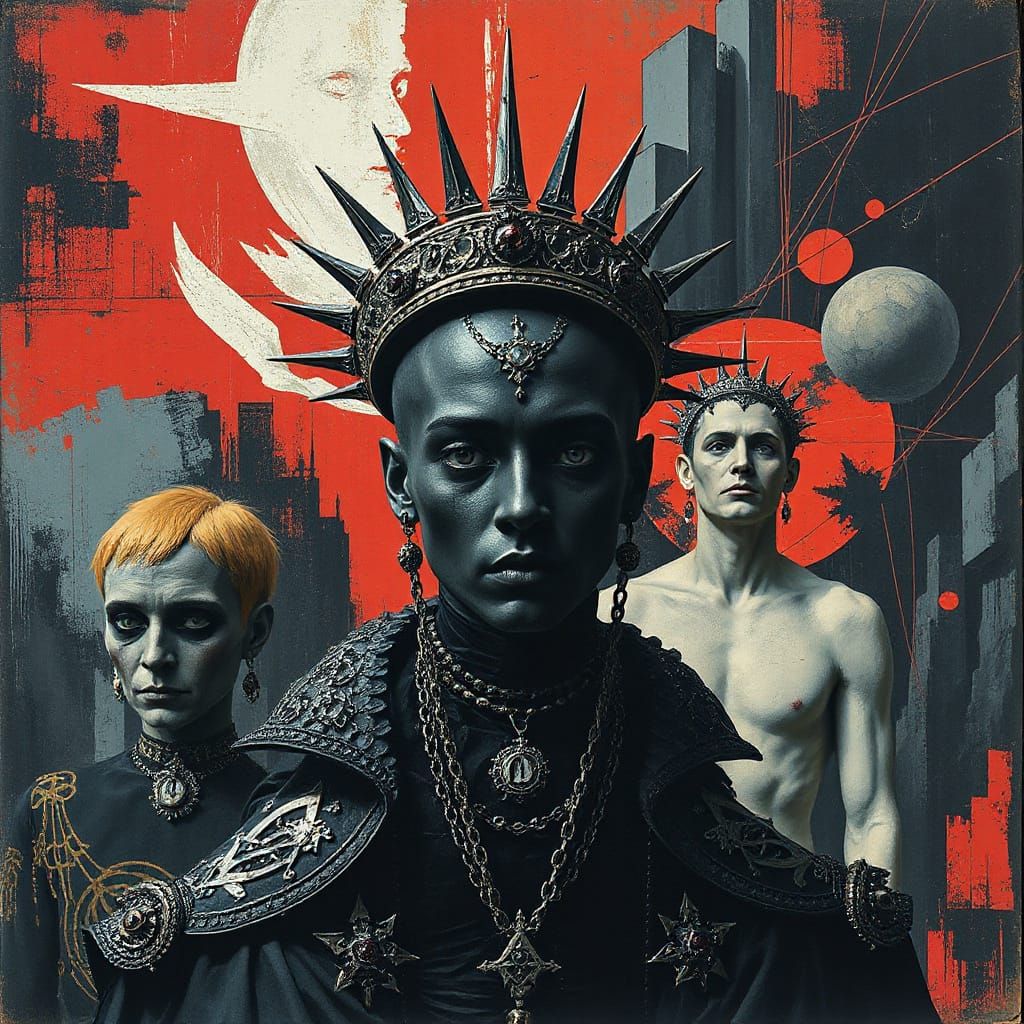 Cenobite Royalty in Op Art Sensory Realm