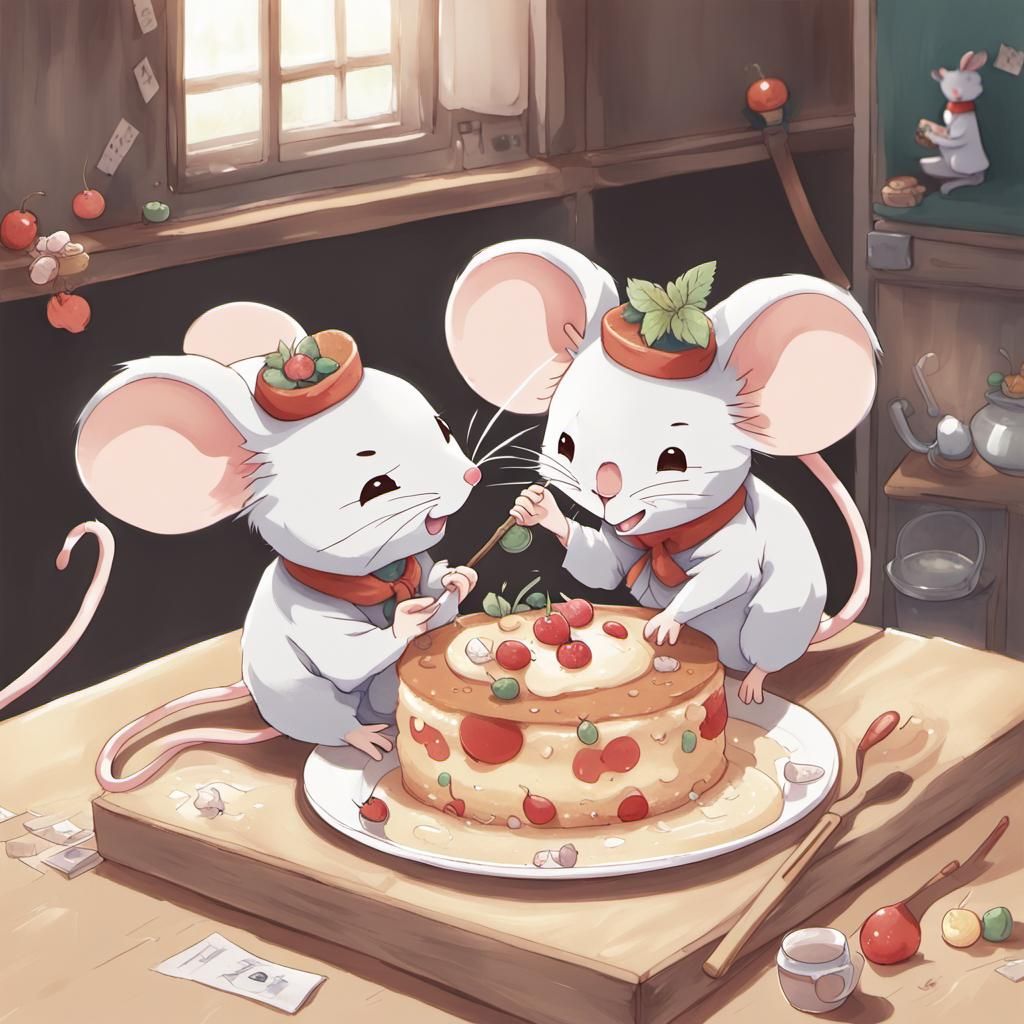 Expressive Mice in Anime Style Illustrations
