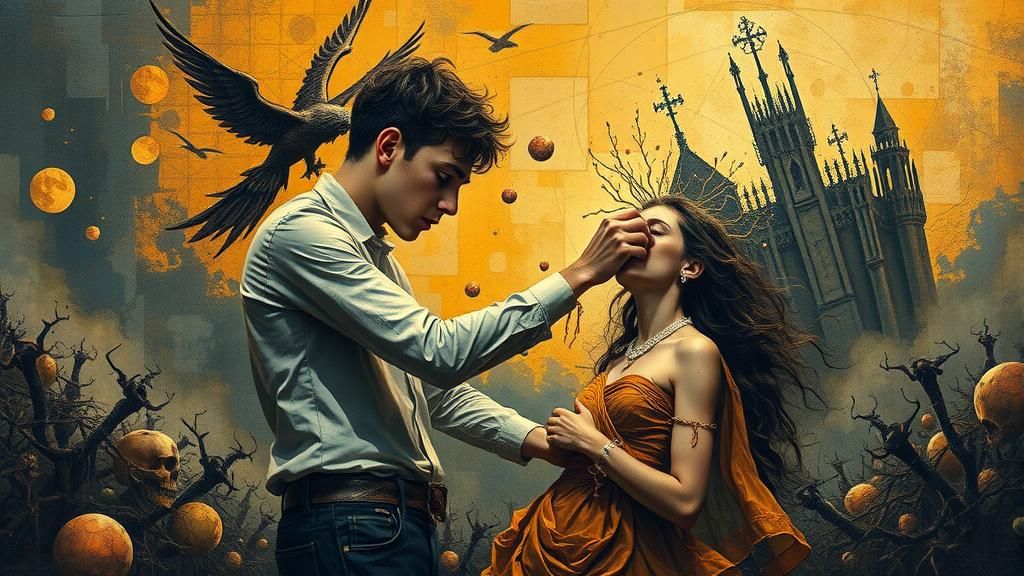 Surreal Dystopian Scene of Disobedient Teen