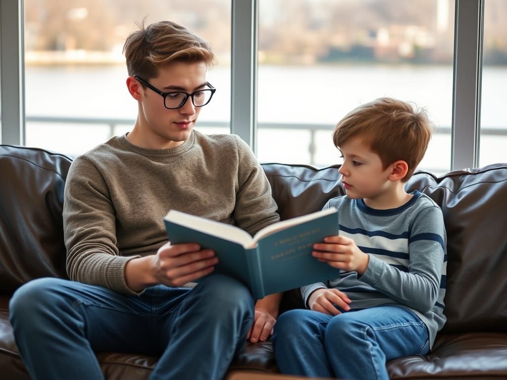Brotherly Bond in a Cozy Afternoon Scene