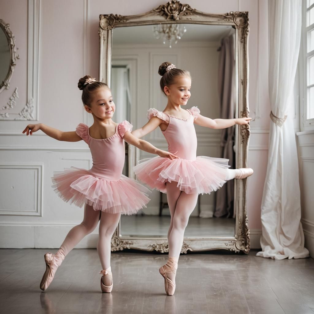 Ballerina in Pink Tutu Dancing