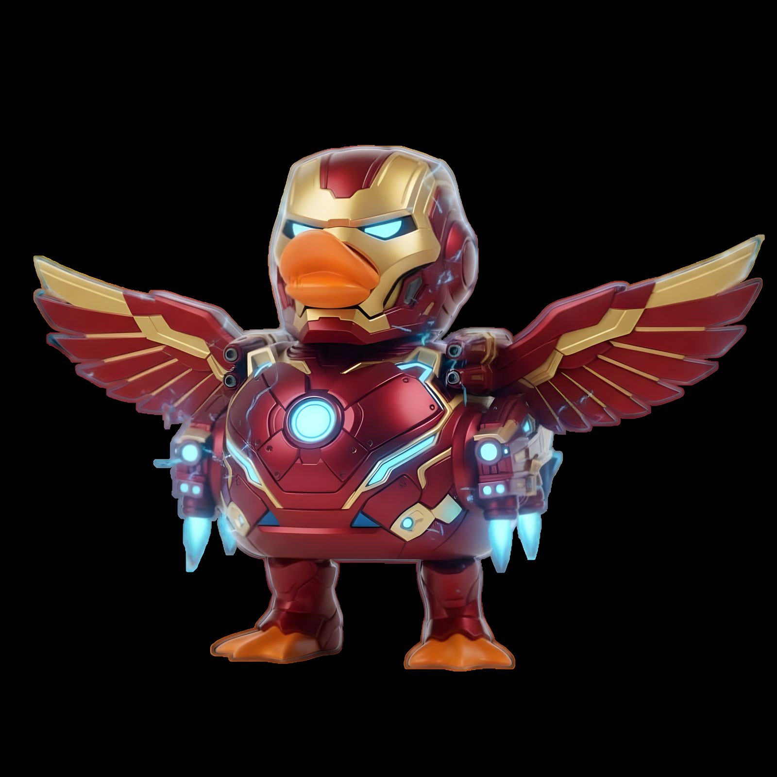 Menacing Armored Duck Stretching its Wings