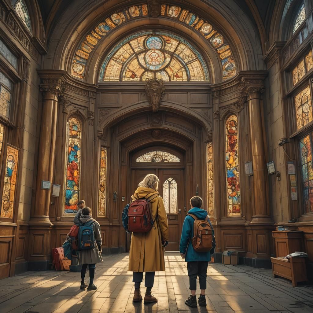 Mother's Farewell: A Matte Painting in Golden Light