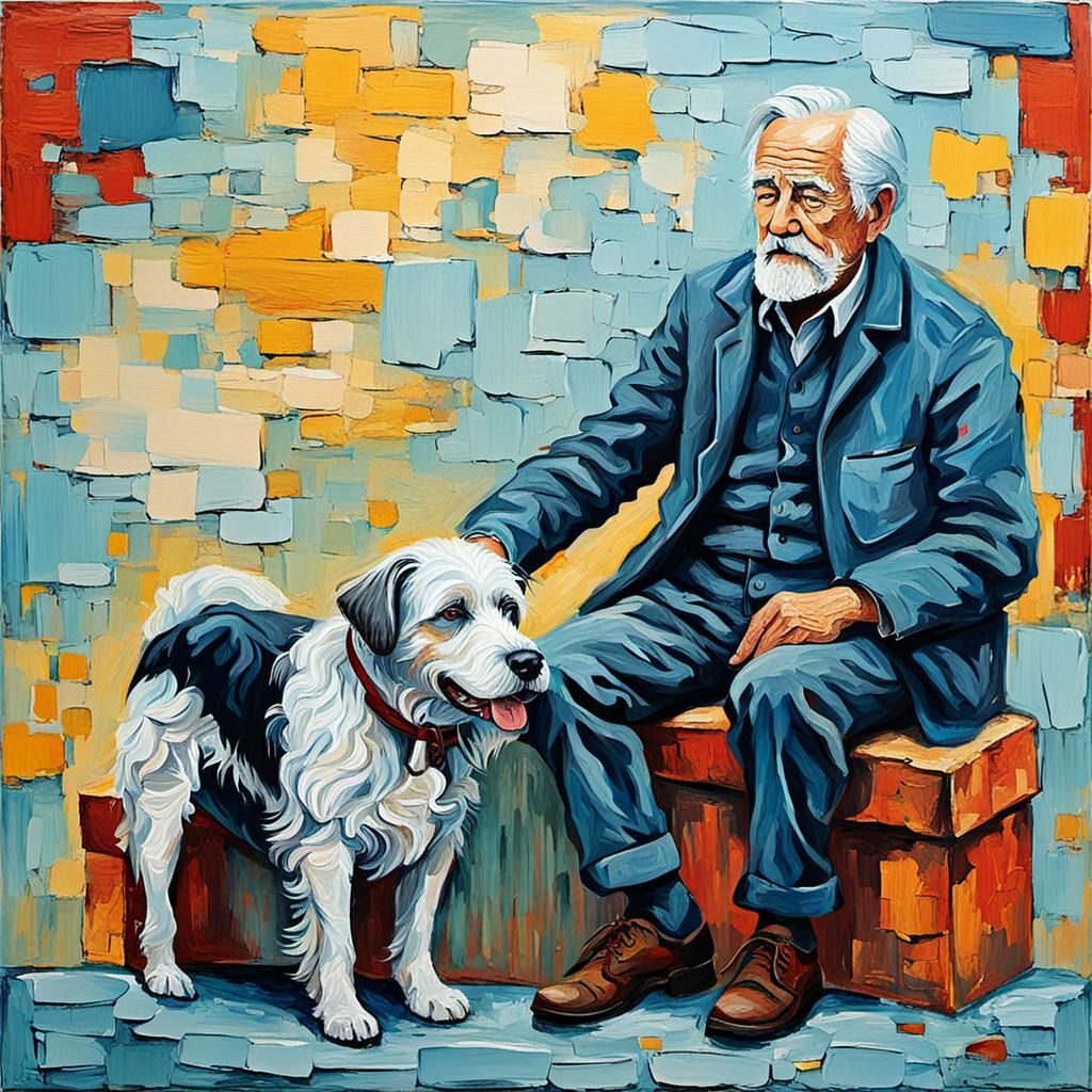 Old man with dog