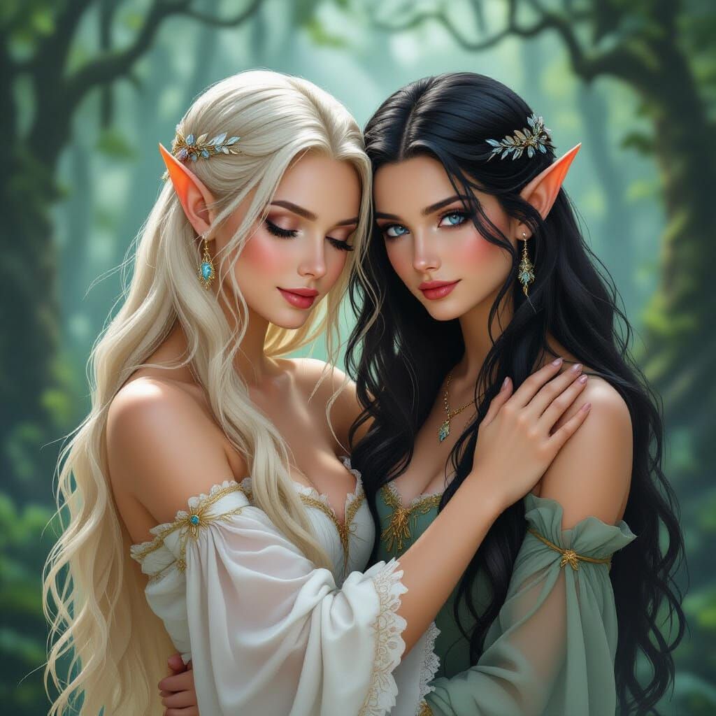Elven Women Shoulder Massage in Whimsical Style