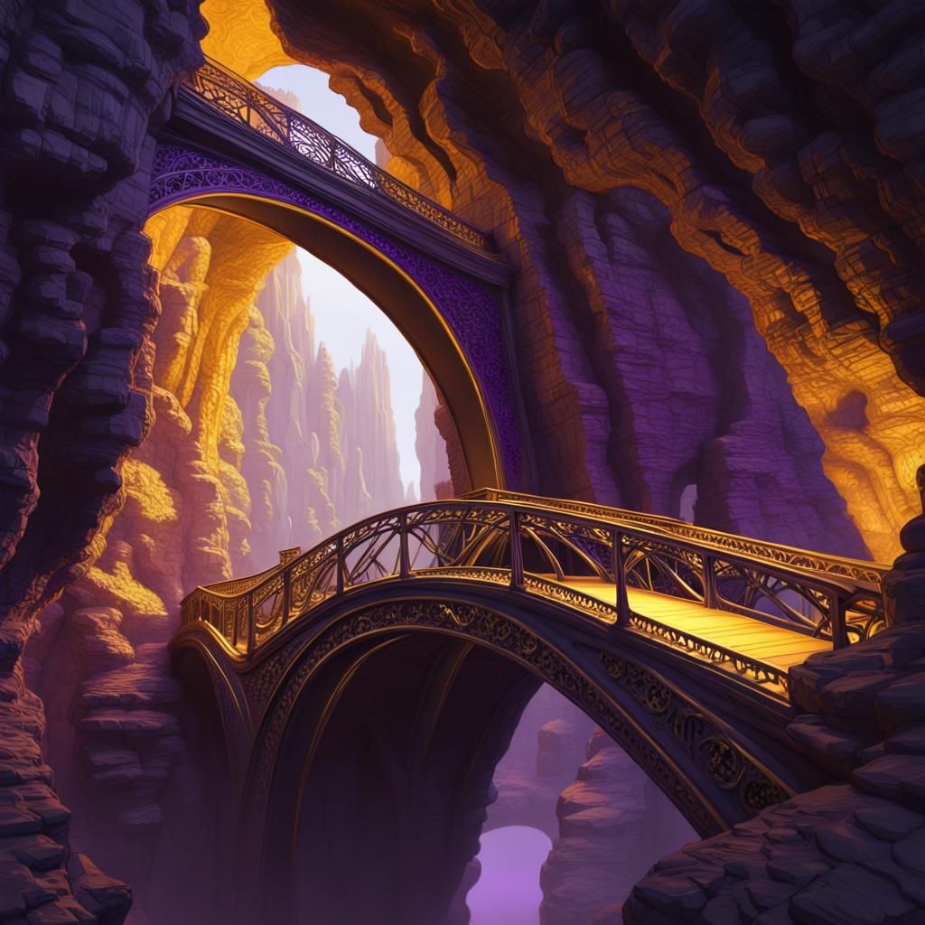 Ornate Bridge Concept Art in Dark Fantasy Style