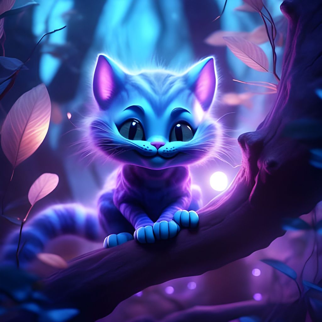 Whimsical Cheshire Kitten Portrait