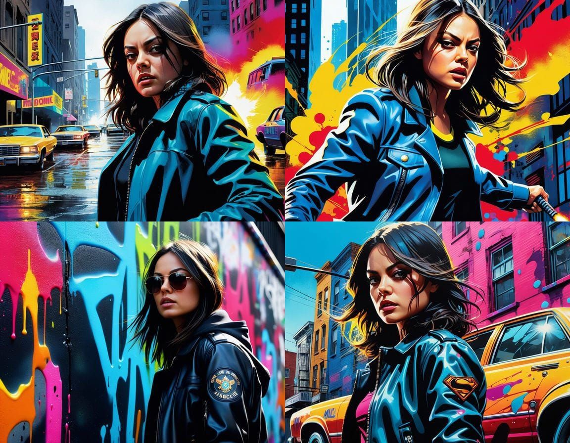 Comic Book Style Mila Kunis as Adventurer