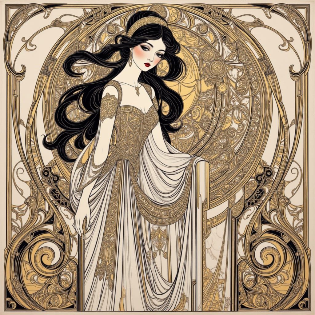 Elegant Fantasy Landscape in Watercolor Style